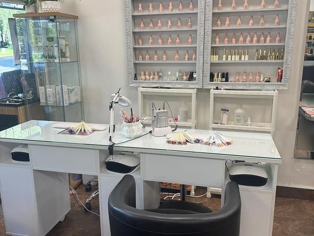 A private treatment station set up for beauty services at Bita Hair Studio